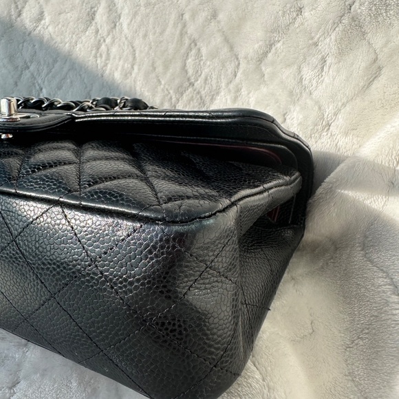 CHANEL Caviar Quilted Double Flap Medium Black Shoulder Bag - Picture 11 of 16
